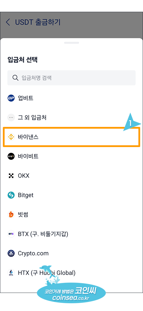 업비트에서 USDT입금